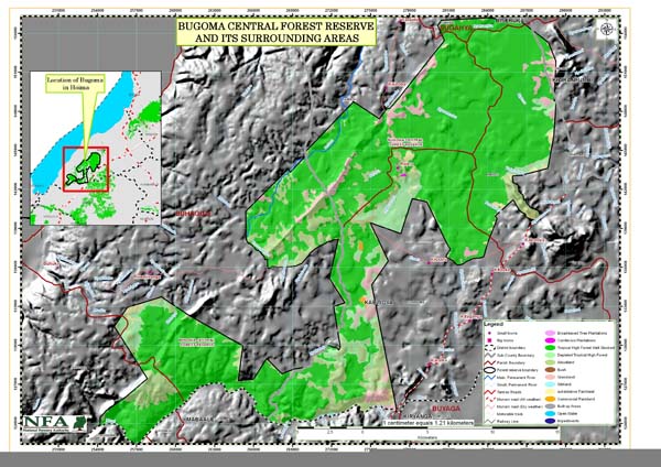Map of Bugoma Forest, Hoima District Uganda Map Bugoma Forest, Hoima District Uganda