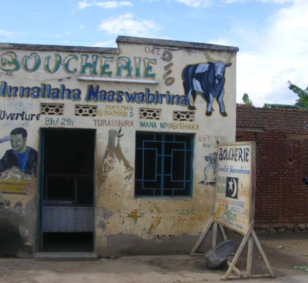Burundi travel blog painted butcher's shop Burundi travel blog painted butcher's shop