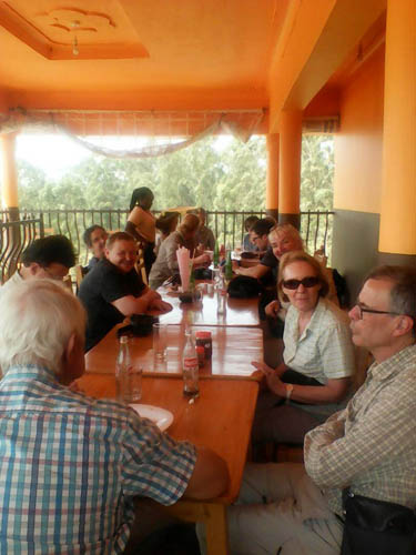 group lunch, Bee Hive Bigodi