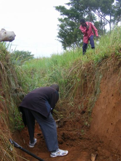 UCOTA elephant trench maintenance. Deo's model homestead, Ishasha UCOTA elephant trench maintenance. Deo's model homestead, Ishasha