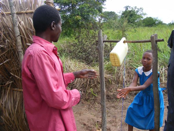 tippy tap. Deo's model homestead, Ishasha Community Uplift Project tippy tap. Deo's model homestead, Ishasha Community Uplift Project