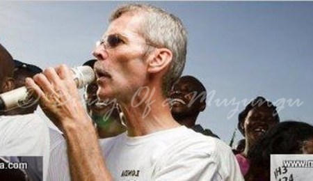Busuulwa - Dr Ian Clarke - electioneering in Kampala