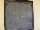 Michael Jackson is dead. School blackboard Kampala