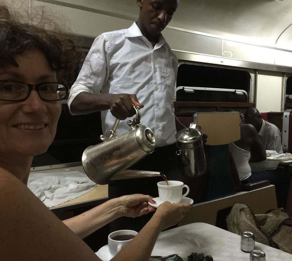 coffee on the Lunatic Express Kenya train