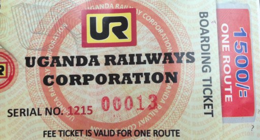Uganda Railways Corporation train ticket. Rift Valley Railways Kampala train