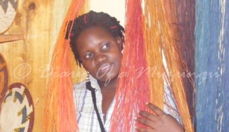 Technicoloured raffia, naturally, at Rubona Basket Weavers
