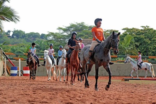 Learning how to trot at the monthly Kids' Pony Camp PHOTO Speke Resort Munyonyo