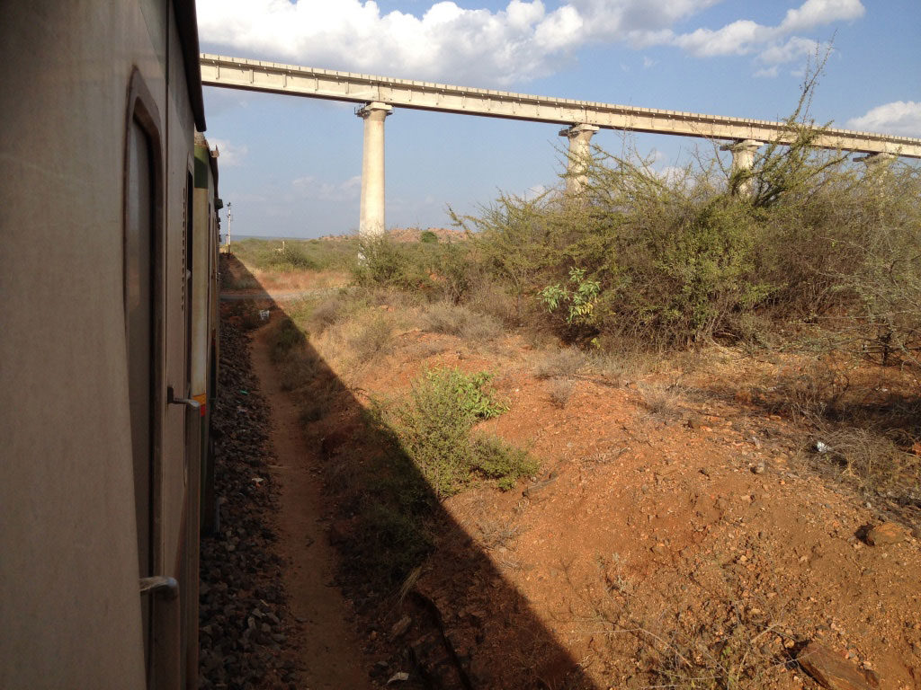 The new Standard Gauge Railway viaduct through Tsavo