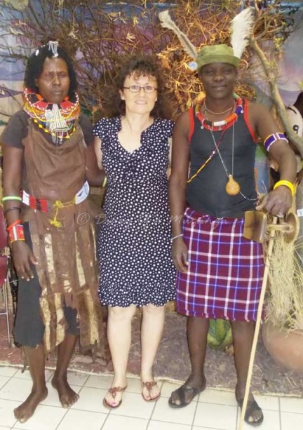 The Muzungu and new friends from Turkana and Pokot tribes, Kenya Nairobi Sarit Centre. Diary of a Muzungu