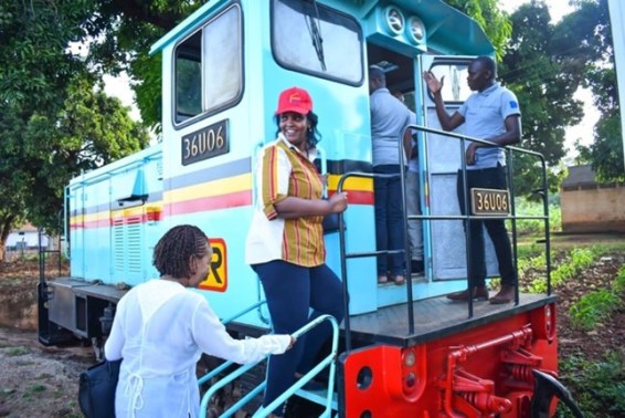 Exploring locomotive train. Uganda Railway Museum tour, Jinja Railway Station 2022