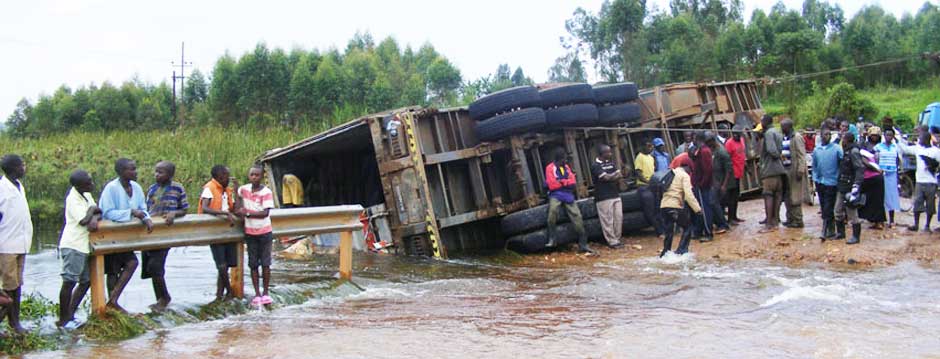 Uganda to Rwanda overturned truck