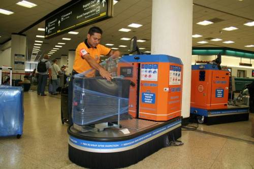 bag wrapping machine airport bag wrapping machine airport