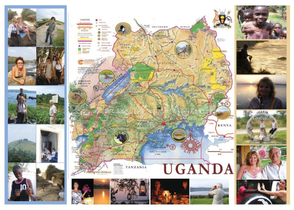 Personalised photo souvenir Uganda map of our family safari Personalised photo souvenir Uganda map of our family safari
